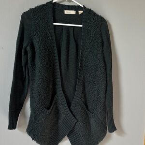 Women's Green Open-Front Comfy Sweater